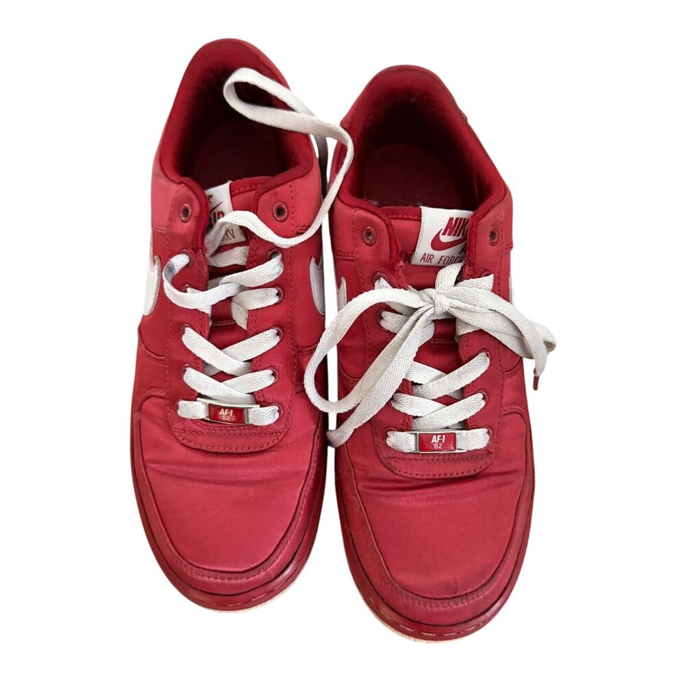 Nike Air Force 1 Low Red Satin Womens Size 7 315115-611 AF1 Sneakers Y2K